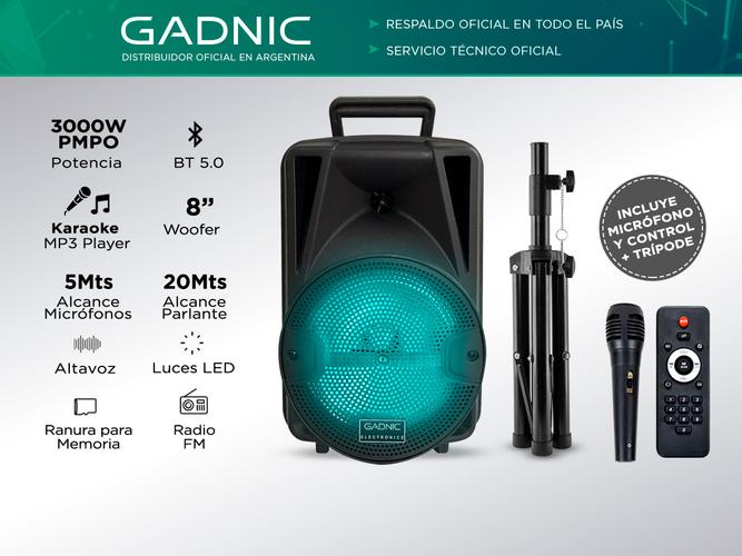 Kit Parlante Bluetooth Con Micrófono + Trípode Para Speakers - 1