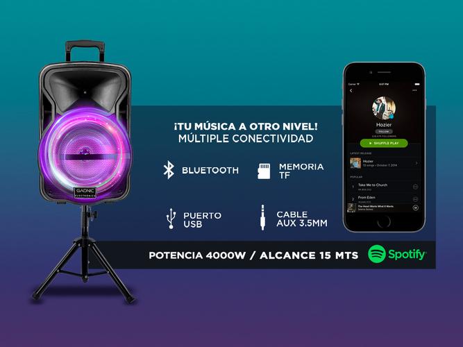 Kit Parlante Bluetooth con Luz Led +Tripode - 2