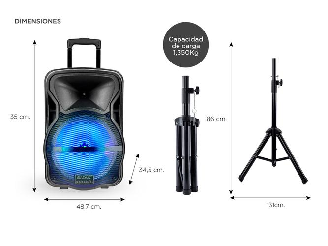Kit Parlante Bluetooth con Luz Led +Tripode - 5