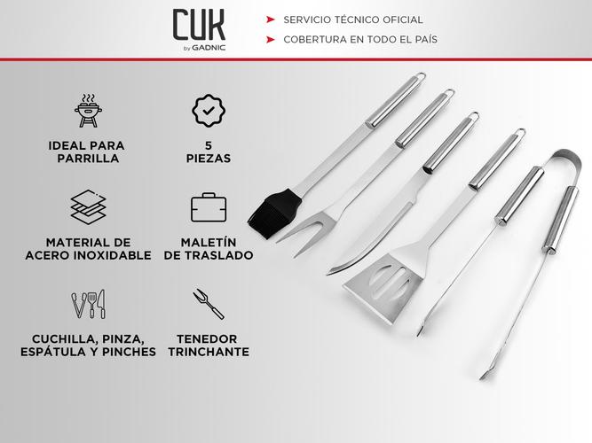 Kit Para Parrilla Gadnic Cuk 5 Piezas Acero inoxidable  - 1