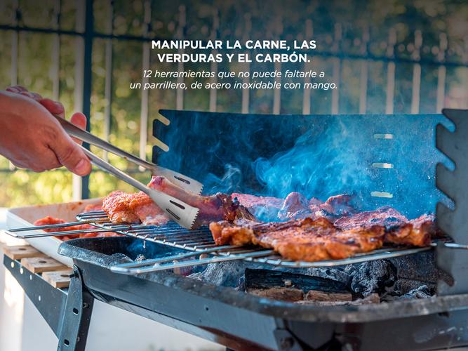 Kit Para Parrilla 12 Piezas Acero inoxidable  - 4