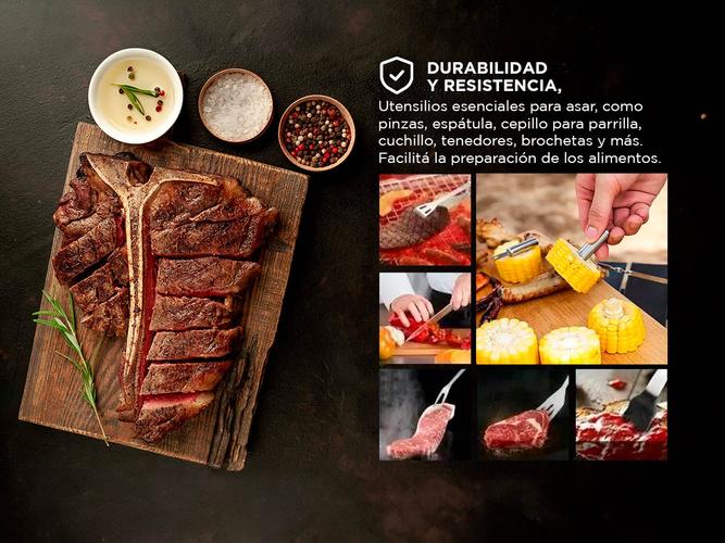 Set Parrilla 18pzs Kit Asador Acero Inoxidable Con Estuche - 3