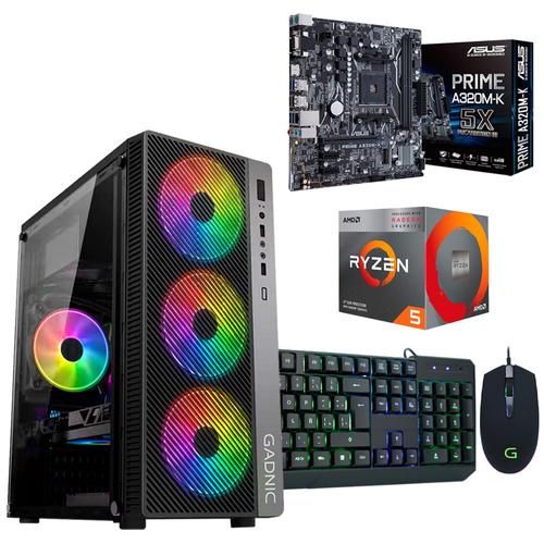 Pc Armada Ryzen 3400g Gabinete Rgb 16gb Ssd 480 500w 80 plus Vega Mouse y Teclado - 0