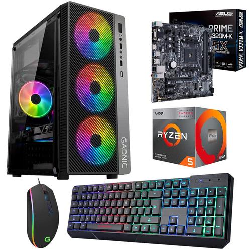 Pc Armada Ryzen 3400g Gabinete Rgb 8gb Ssd 240 500w 80 plus Vega 11 Juegos Diseño  - 0