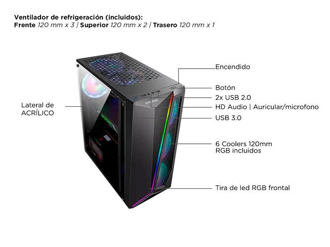 Cpu Armada Gamer AMD 5700G 8gb Ssd 480gb Ideal Juegos Diseño Grafico Audio y Video - 5