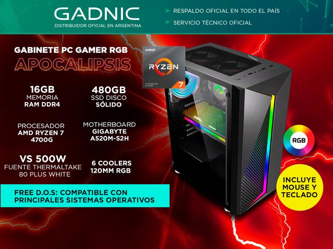 Pc Gamer Armada AMD Octa Core + 16GB + SSD 480GB c/ Video RX 550 2GB - 1