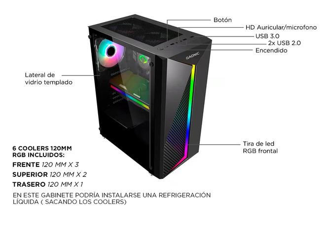 Pc Gamer Armada AMD Octa Core + 16GB + SSD 480GB c/ Video RX 550 2GB - 5