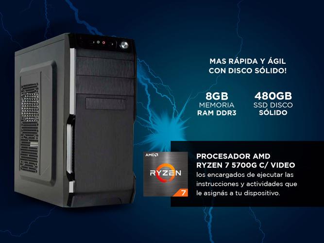 Pc Armada AMD Ryzen 7 5700G + 8GB + SSD 480GB Juegos Diseño Grafico Web  - 2