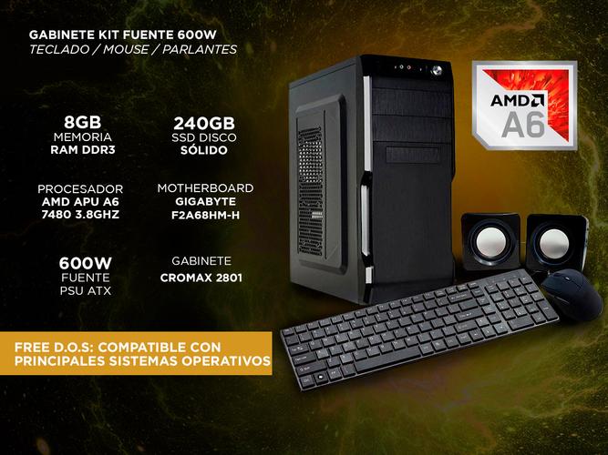 Pc Armada AMD Dual Core 7480 + 8GB + SSD 240GB 600w Graficos AMD Juegos Diseño - 1