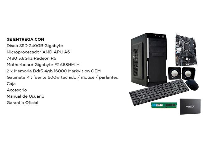 Pc Armada AMD Dual Core 7480 + 8GB + SSD 240GB 600w Graficos AMD Juegos Diseño - 5