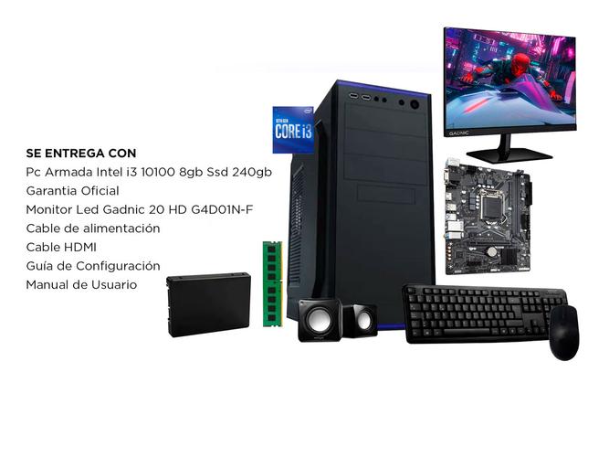 Pc Armada Completa Intel Core I3 + Monitor 20 - 6