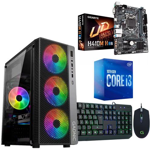 Pc Armada i3 10100 Gabinete Rgb 8gb Ssd 240 500w 80 plus Gamer Diseño Web - 0