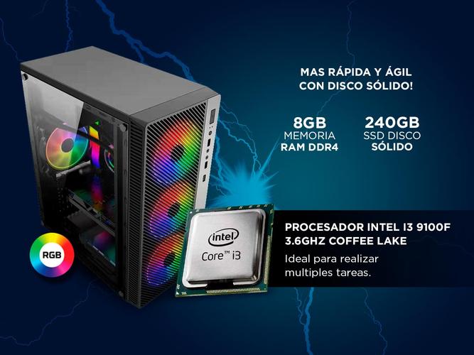Pc Gamer Armada Intel Core i3 8gb ssd 240 c/ video 2gb Gabinete rgb 500w   - 2