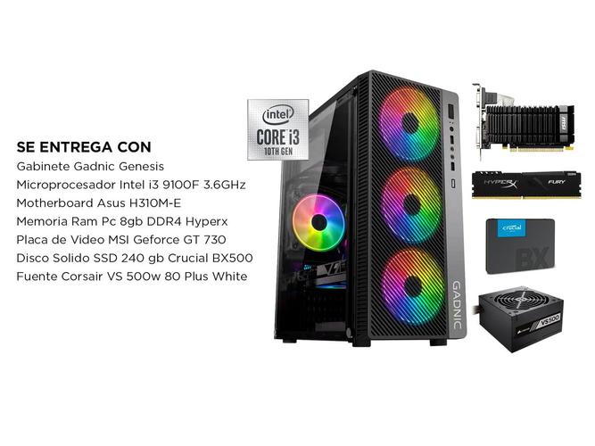 Pc Gamer Armada Intel Core i3 8gb ssd 240 c/ video 2gb Gabinete rgb 500w   - 6
