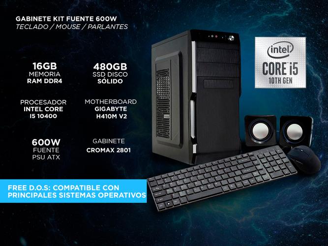Pc Armada Intel i5 10400 + 16GB + SSD 480GB + perifericos Gamer Diseño Juegos - 1