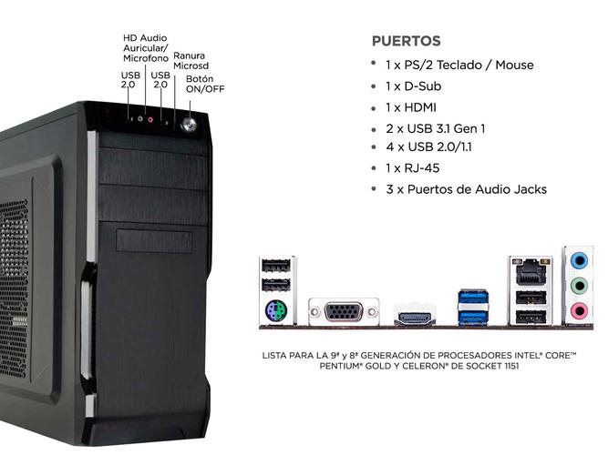 Pc Armada Intel i5 10400 + 16GB + SSD 480GB + perifericos Gamer Diseño Juegos - 5