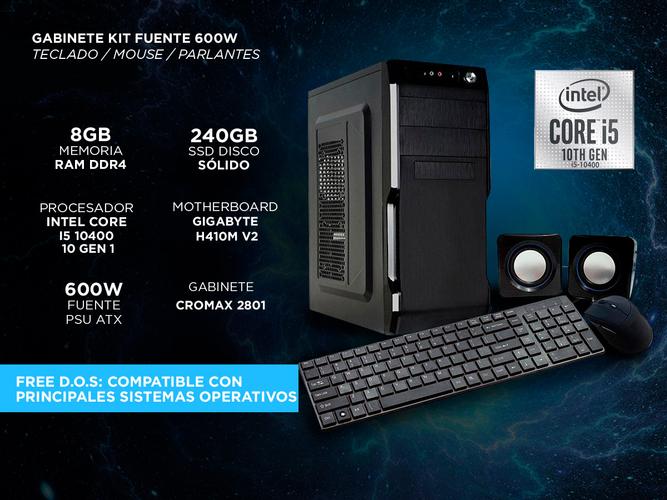 Pc Armada Intel i5 10400 + 8GB + SSD 240GB + perifericos Gamer Diseño Juegos - 1