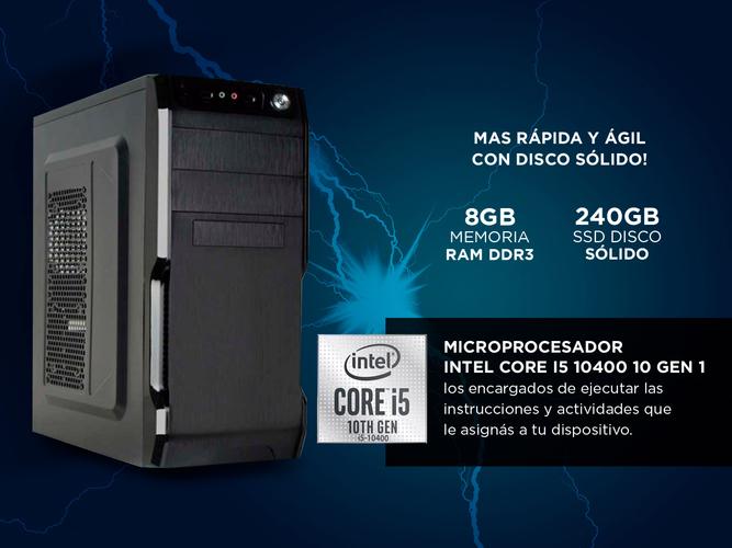 Pc Armada Intel i5 10400 + 8GB + SSD 240GB + perifericos Gamer Diseño Juegos - 3