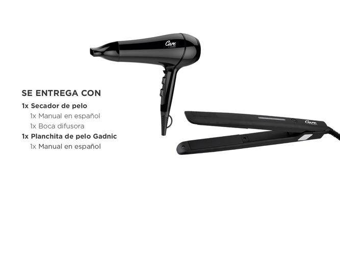 Planchita + Secador de Pelo Care By Gadnic Kit Peluquería Pro Tecnología Cerámica - 6