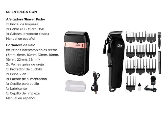 Kit Cortadora de Pelo + Afeitadora Eléctrica Shaver Recargable - 6