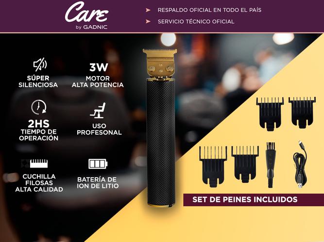 Maquina de Cortar el Pelo Inoxidable + Patillera Profesional Gadnic - 1