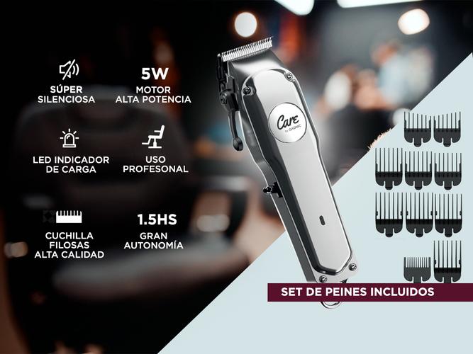 Maquina de Cortar el Pelo Inoxidable + Patillera Profesional Gadnic - 2