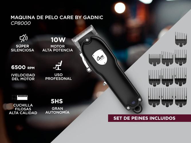 KIT Peluqueria Barberia Profesional Cortadora Pelo + Patillera Recargable - 2