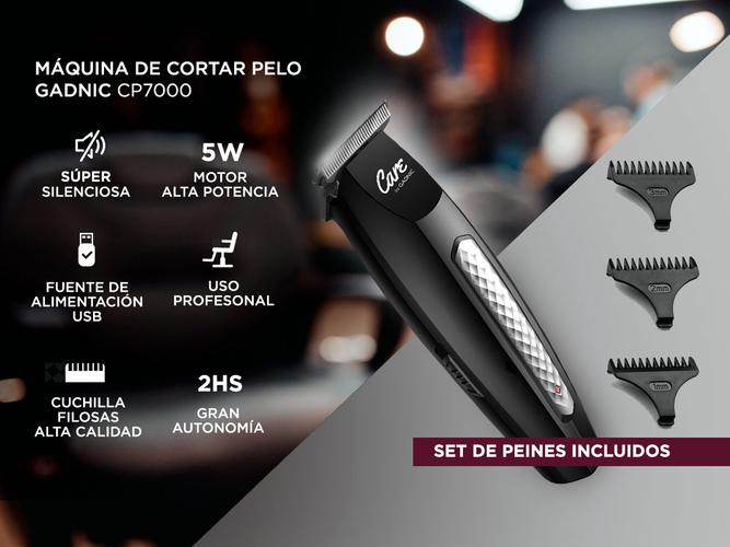 KIT Peluqueria Barberia Profesional Cortadora Pelo + Patillera Recargable - 3