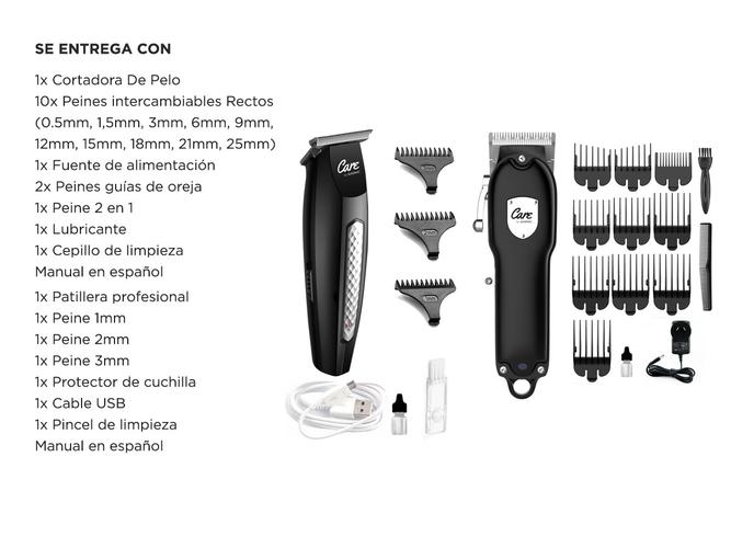 KIT Peluqueria Barberia Profesional Cortadora Pelo + Patillera Recargable - 6