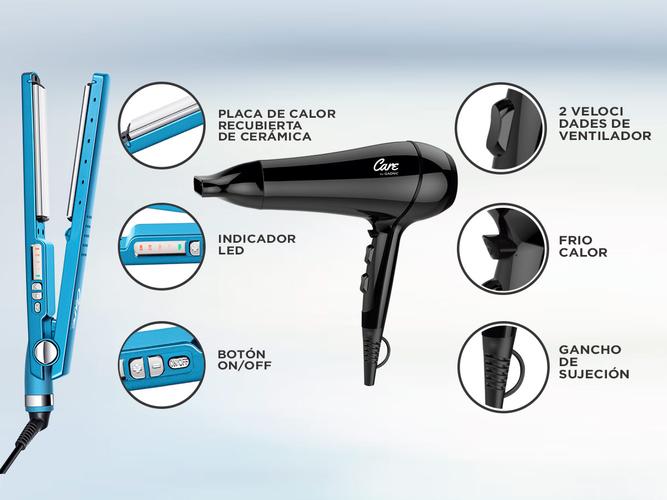 Kit Planchita De Pelo + Secador Gadnic Profesional - 4