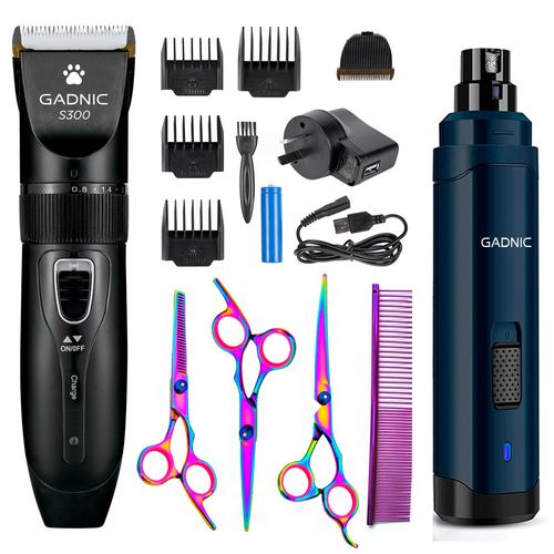 Kit peluqueria Canina Peladora + Lima Electrica + Tijeras Gadnic - 0