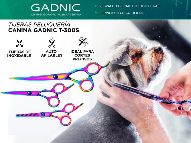 Kit peluqueria Canina Peladora + Lima Electrica + Tijeras Gadnic - 3