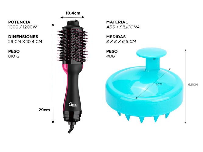 Kit Cepillo Secador De Pelo S1200 Pro + Masajeador De Cuero Cabelludo Gadnic - 5