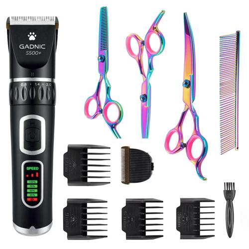 Kit Peluqueria Canina Tijeras Profesionales con Estuche + Maquina De cortar el Pelo Para Perros  - 0