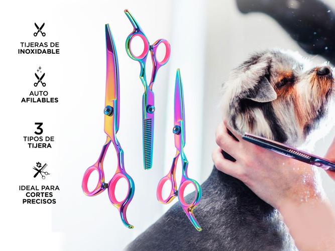 Kit Peluqueria Canina Tijeras Profesionales con Estuche + Maquina De cortar el Pelo Para Perros  - 2