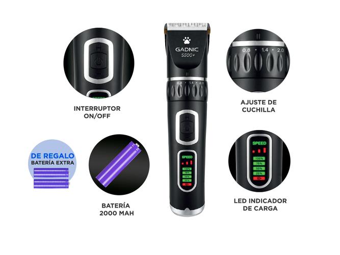 Kit Peluqueria Canina Tijeras Profesionales con Estuche + Maquina De cortar el Pelo Para Perros  - 4