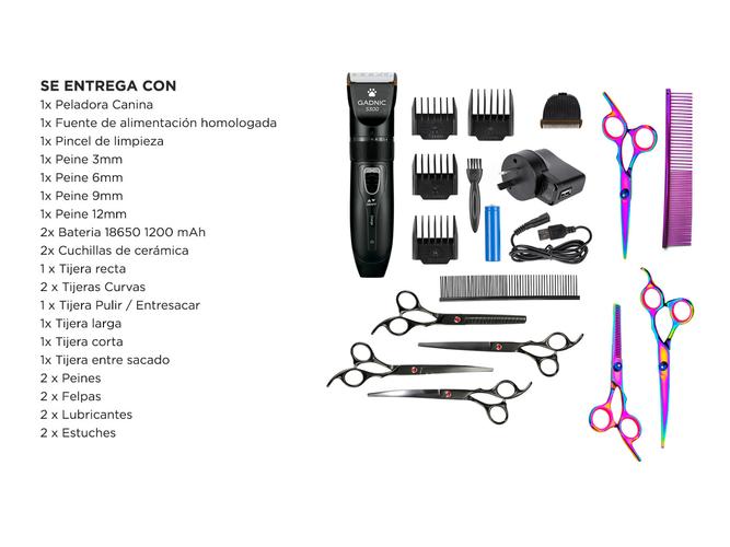Set de 7 Tijeras Para Peluquería  Máquina De Cortar Pelo Para Perros Gadnic S300 - 6