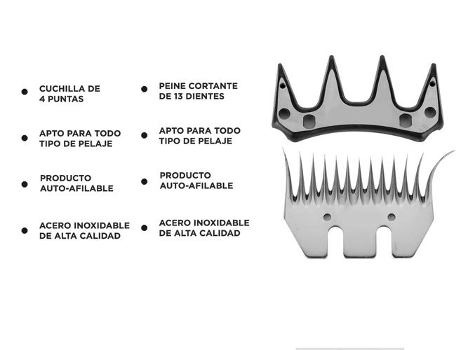 Kit Esquiladora Gadnic S900 Dual Para Animales + repuesto Cuchilla 13 Dientes - 5
