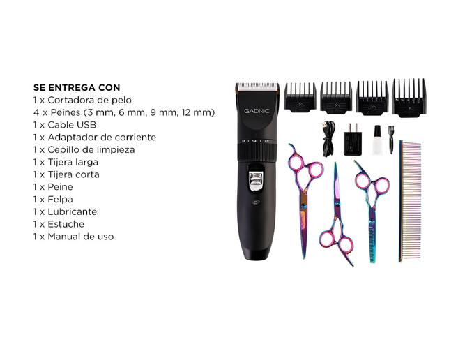 Kit peluqueria mascotas gadnic  Cortadora de pelos + Tijeras T-300S - 6