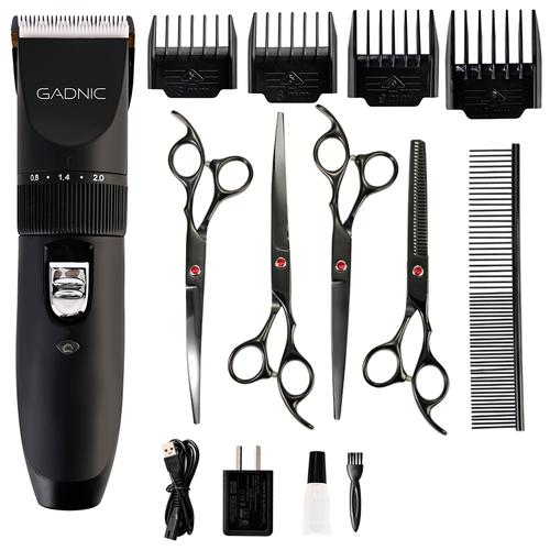 Set peluquería de mascotas gadnic Cortadora de pelos + 4 tijeras Profesionales - 0