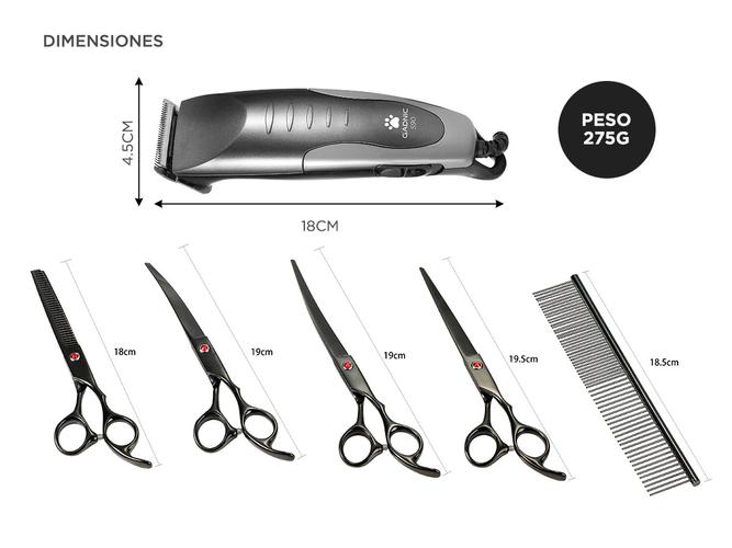 Kit Máquina De Cortar Pelo Para Perros Gadnic CPC12 + Set de 4 Tijeras  - 5