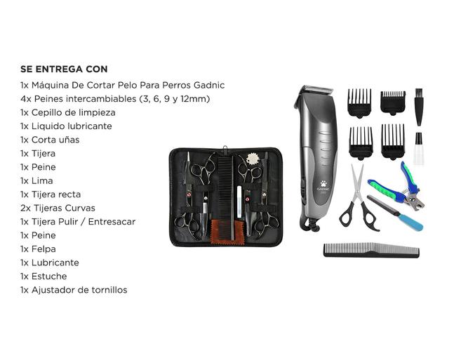 Kit Máquina De Cortar Pelo Para Perros Gadnic CPC12 + Set de 4 Tijeras  - 6