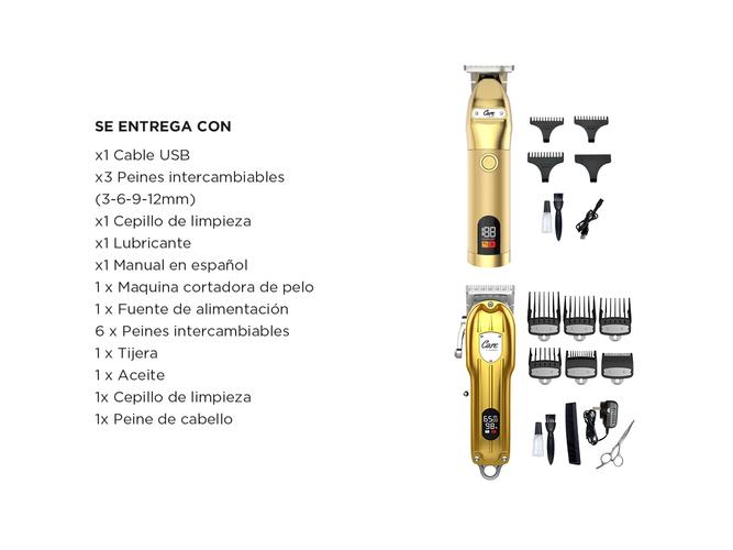 Maquina Cortadora de Pelo + Patillera electrica Gadnic Gold Professional - 6