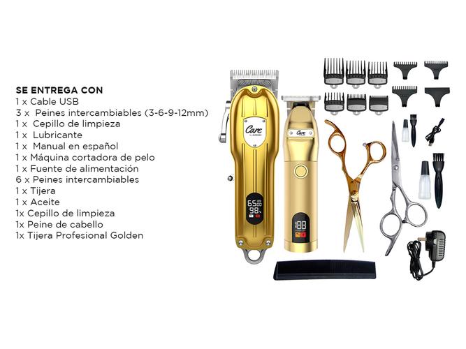 Maquina Cortadora de Pelo + Patillera electrica + Tijera Gadnic Gold Professional - 5