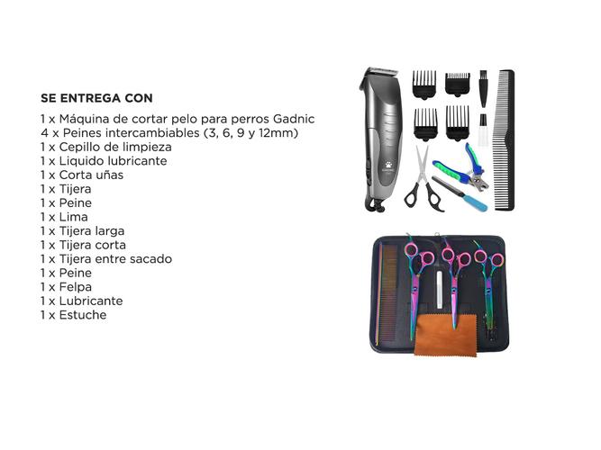 Kit Mascotas Cortadora de Pelo para Perro 220v + Set de Tijeras Caninas - 6