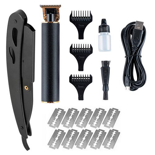 Kit Barbería Profesional Gadnic Cortadora de Pelo T900 Patillera + Navajas y Porta Navajas - 0