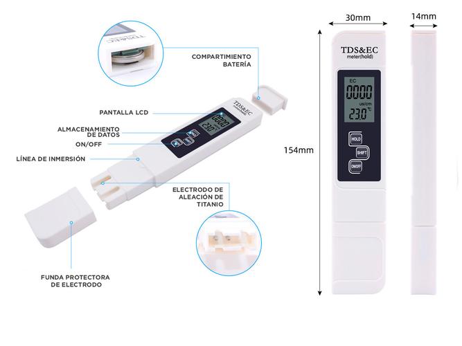 Kit x4 Medidor Digital Agua TDS Temperatura  - 5