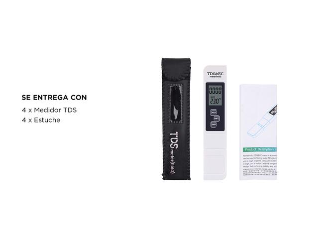 Kit x4 Medidor Digital Agua TDS Temperatura  - 6