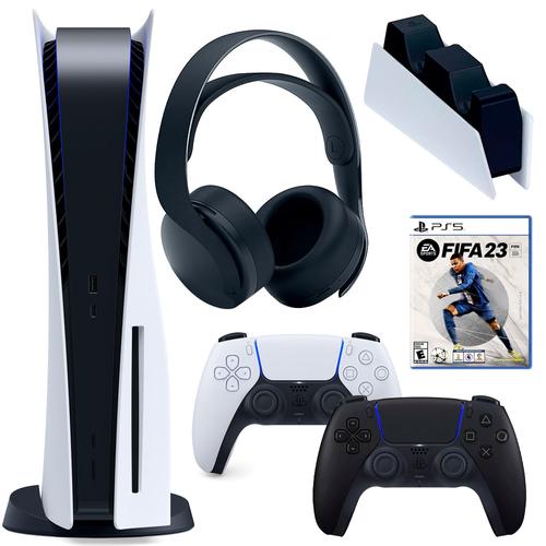 KIT Consola Sony PS5 + FIFA 2023 + Joystick + Auricular + Base cargador - 0