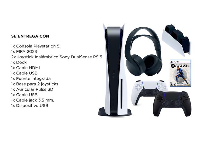 KIT Consola Sony PS5 + FIFA 2023 + Joystick + Auricular + Base cargador - 5